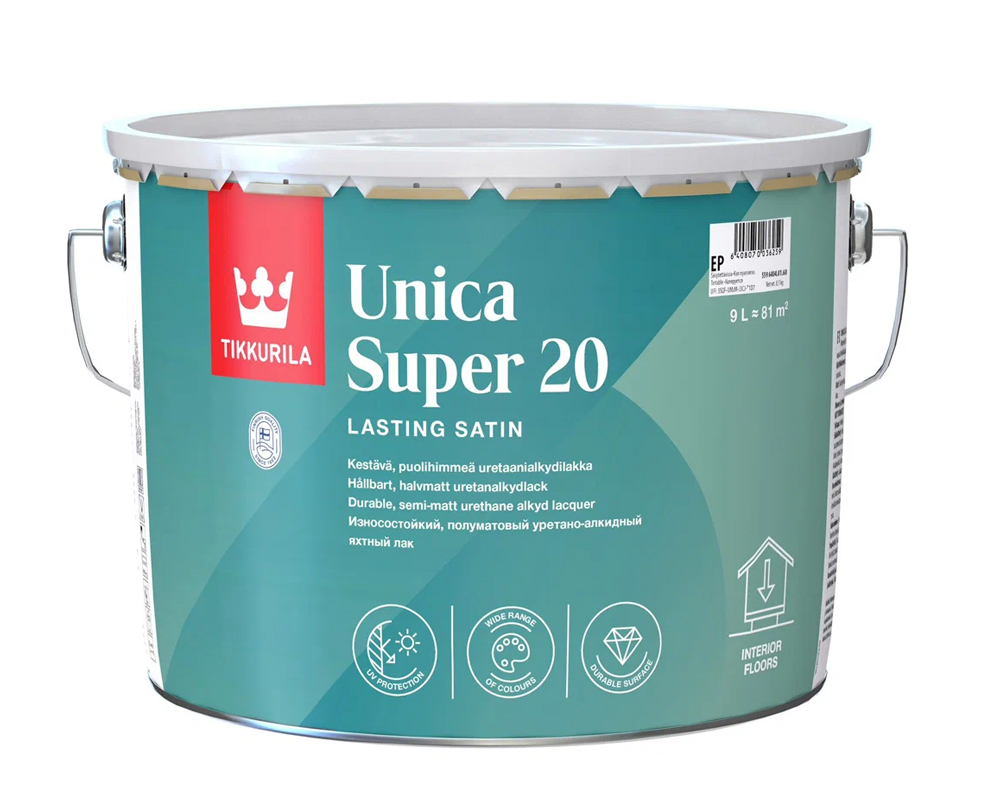 Tikkurila Unica Super Strong 20 износостойкий лак п/мат