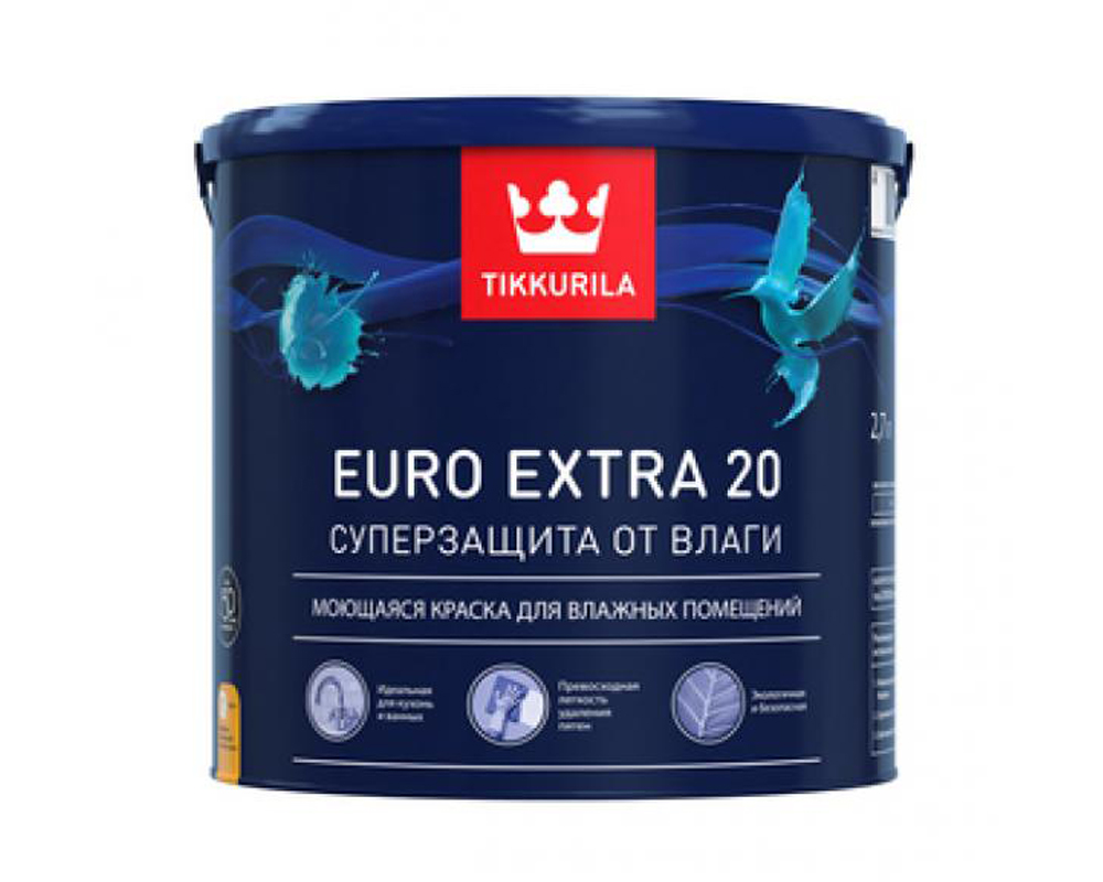 Tikkurila Euro Extra 20 краска для влажных помещений полуматовая