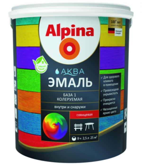Alpina Аква акриловая эмаль шелковисто/матовая